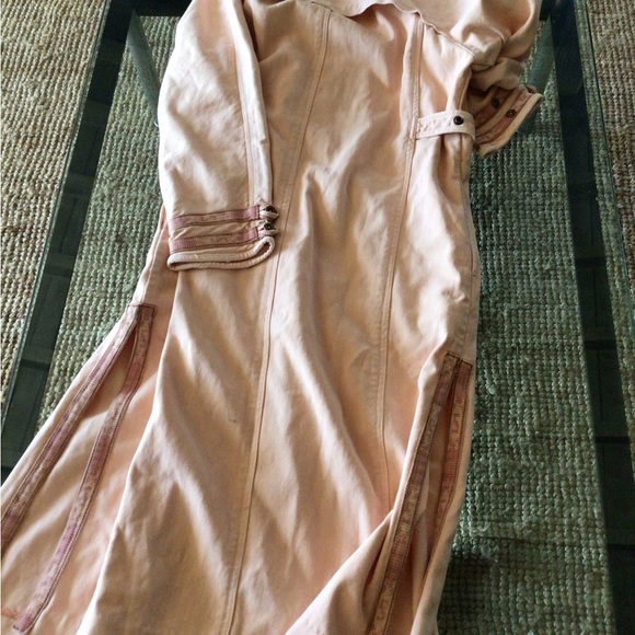 NEW! Rare Free People we the free peach denim trench coat - Picture 8 of 16